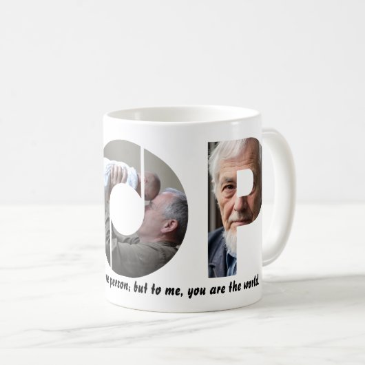 カスタム3ポップ・アートの写真コラージュ引用文父の日 コーヒーマグカップ (正面右)