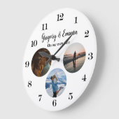 カスタム3モダン写真集が新し結婚い時刻 ラージ壁時計 (傾斜)