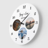 カスタム3モダン写真集を新しく結婚て ラージ壁時計 (傾斜)