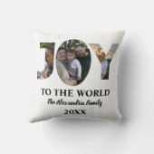 カスタム3モダン枚の写真コラージュ喜び世界 クッション (裏面)