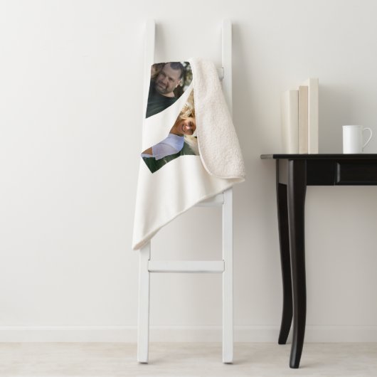 カスタム3モダン枚の写真コラージュ喜び世界 シェルパブランケット (インサイチュ)