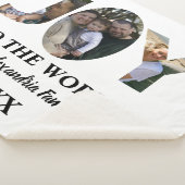 カスタム3モダン枚の写真コラージュ喜び世界 シェルパブランケット (3/4)