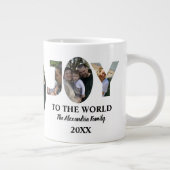 カスタム3モダン枚の写真コラージュ喜び世界 ジャンボコーヒーマグカップ (右)