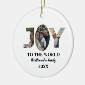 カスタム3モダン枚の写真コラージュ喜び世界 セラミックオーナメント (左)