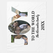 カスタム3モダン枚の写真コラージュ喜び世界 フリースブランケット (正面)