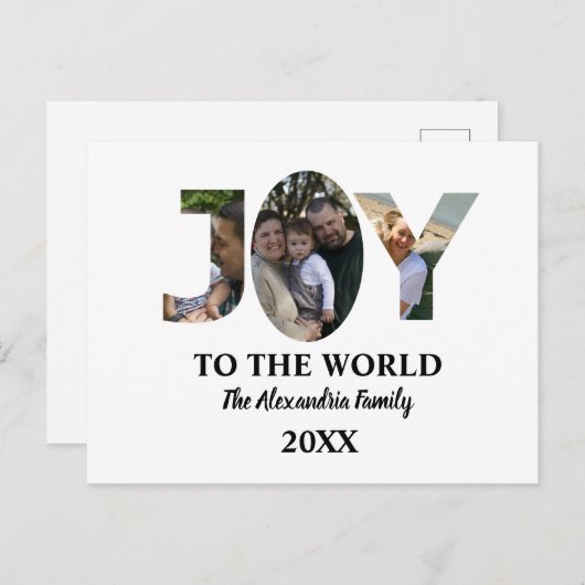 カスタム3モダン枚の写真コラージュ喜び世界 ポストカード (正面/裏面)