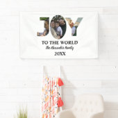 カスタム3モダン枚の写真コラージュ喜び世界 横断幕 (インサイチュ)