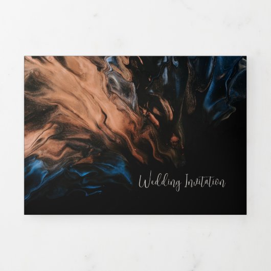 カスタム3倍結婚式招待状 三つ折り招待状 (カバー)