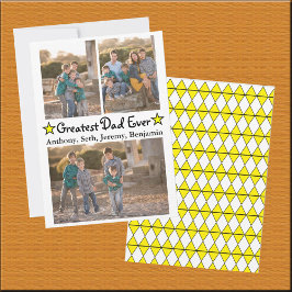 カスタム3写真もっとも偉大パパEver Father's Day Card 招待状