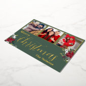 カスタム3写真クリスマス 箔シーズンカード (回転した状態)