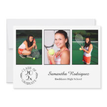 カスタム3写真シックなエンブレムホワイト卒業式パーティー