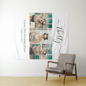 カスタム3写真ハッピー30歳の誕生日 タペストリー (インサイチュ(横))