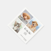 カスタム3写真ユニークコラージュPET DOG CAT結婚's スタンダードカクテルナプキン (角)