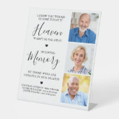 カスタム3写真天国記念結婚記念 台座サイン (正面)