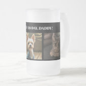 カスタム3写真父の日またはすべての行事 フロストグラスビールジョッキ (正面右)