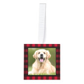 カスタム3写真赤バッファロープライドPETメモリアル キューブオーナメント (正面)