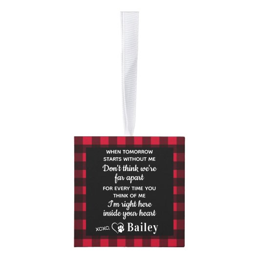 カスタム3写真赤バッファロープライドPETメモリアル キューブオーナメント (右)