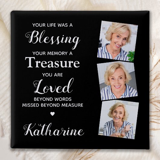 カスタム3写真追悼の葬儀 缶バッジ