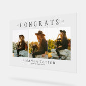 カスタム3写真部卒業おめでとう標識 アクリルサイン (傾斜)