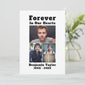 カスタム3写真Forever In Ourハート白黒 サンキューカード (スタンド正面)