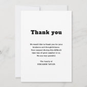 カスタム3写真Forever In Ourハート白黒 サンキューカード (裏面)