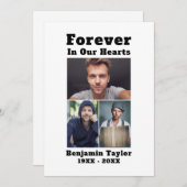 カスタム3写真Forever In Ourハート白黒 サンキューカード (正面/裏面)