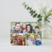 カスタム3家族の写真コラージュ ポストカード (スタンド正面)
