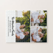 カスタム3家族写真コラージュ ジグソーパズル (横)