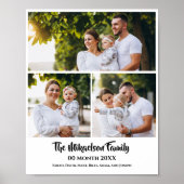 カスタム3家族写真コラージュ ポスター (正面)