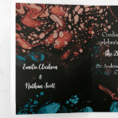 カスタム3折結婚式招待状(黒) 三つ折り招待状 (内部最初)