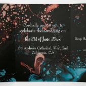 カスタム3折結婚式招待状(黒) 三つ折り招待状 (内部中)