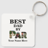 カスタム3文字の形状の写真の最高のパパ（パー） キーホルダー (裏面)