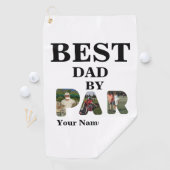 カスタム3文字の形状の写真の最高のパパ(パー) ゴルフタオル (インサイチュ)