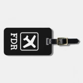 カスタム3文字モノグラム飛行機旅行荷物タグ ラゲッジタグ (正面横)