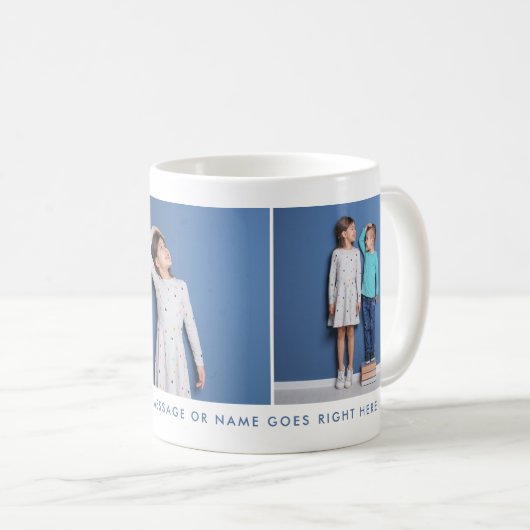 カスタム3枚の写真と文字 コーヒーマグカップ (正面右)