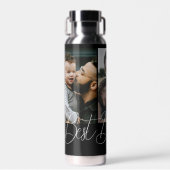 カスタム3枚の写真コラージュ最高のパパが絶縁済み ウォーターボトル (正面)