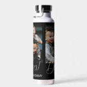 カスタム3枚の写真コラージュ最高のパパが絶縁済み ウォーターボトル (右面)