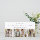 カスタム3枚の写真コラージュ ハッピー バレンタインデー ファミリー シーズンカード (スタンド正面)