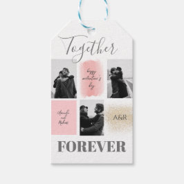 カスタム3枚の写真ハッピーバレンタイン ギフトタグ