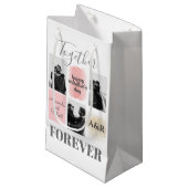 カスタム3枚の写真ハッピーバレンタイン スモールペーパーバッグ (正面アングル)