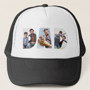 カスタム3枚の写真入りパパの文字デザイン オリジナル キャップ