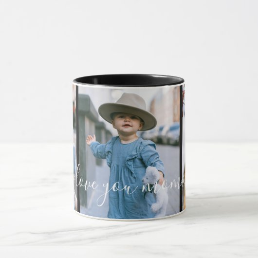 カスタム3枚の写真I Love You Mommy Mug マグカップ (中央)