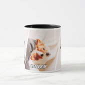 カスタム3枚の犬の名前のモダンコラージュ マグカップ (中央)