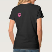 カスタム3枚/かわいいペット犬のオーナーピンクの前足 Tシャツ (裏面)