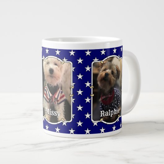 カスタム3枚USAアメリカ国旗かわいい ジャンボコーヒーマグカップ (正面右)