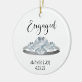 カスタム3石ダイヤモンド係合リングや輪イラストレーション セラミックオーナメント (左)