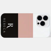 カスタム3色ブロックバラ金ゴールドホワイトブラック Case-Mate iPhoneケース (裏面 (横))