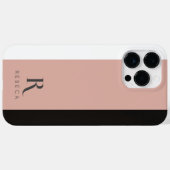 カスタム3色ブロックバラ金ゴールドホワイトブラック Case-Mate iPhoneケース (裏面 (横))