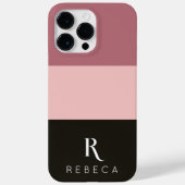 カスタム3色ブロックバラ金ゴールド赤面ブラック Case-Mate iPhoneケース (裏面)