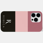 カスタム3色ブロックバラ金ゴールド赤面ブラック Case-Mate iPhoneケース (裏面 (横))